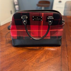 Kate Spade Plaid Red and Black Satchel
